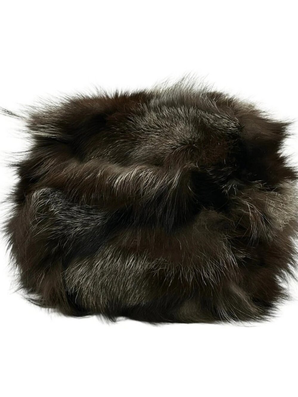 UNITED ARROWS Dark Brown Black Cream Fur Shoulder Bag - Picture 5 of 10
